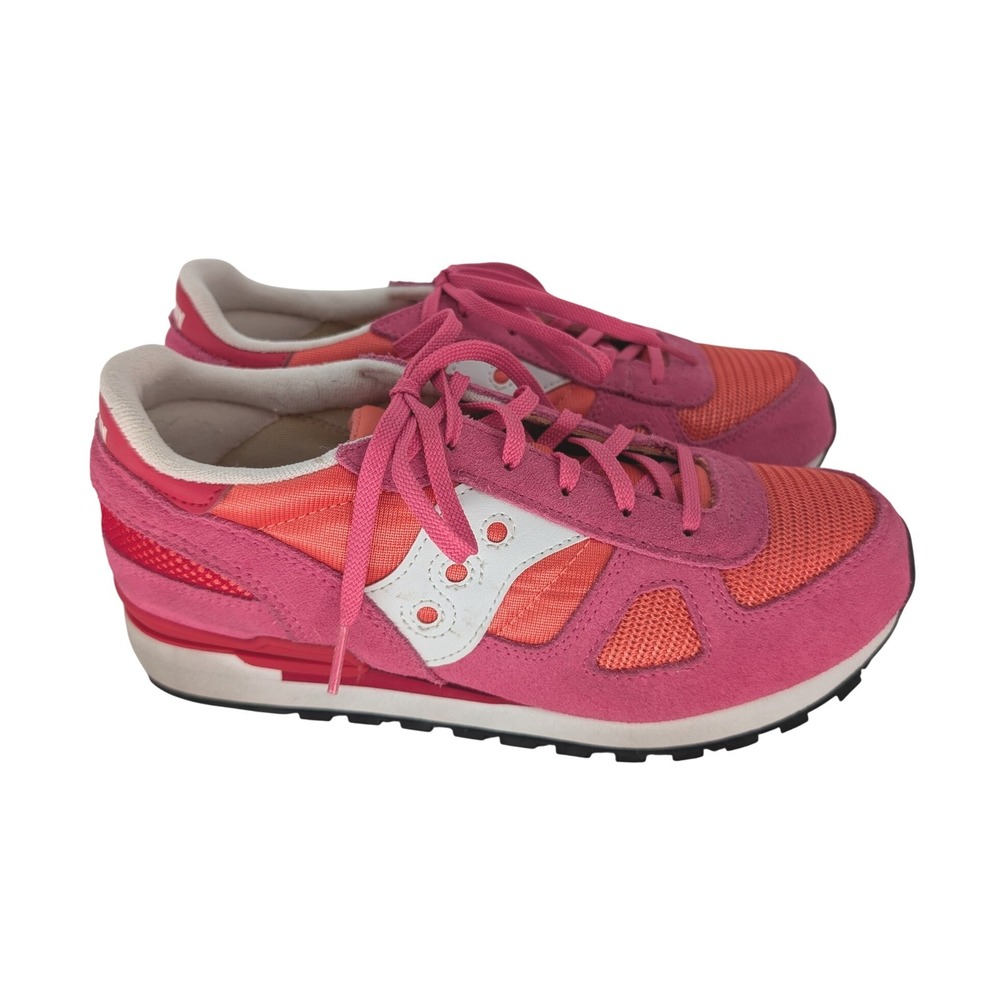 Saucony Shadow Original Sneakers Women 5.5 Pink Orange Suede Retro Sport Calssic
